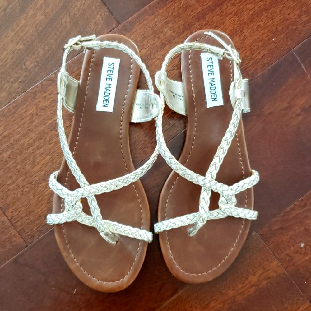 Steve madden gold strappy sandals